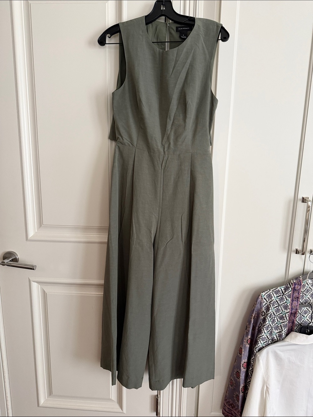 Club Monaco Olive Jumpsuit with Wide Legs